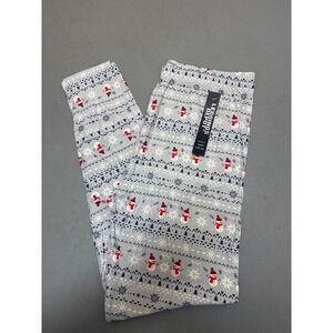 Leggings Depot Extra Plus Snowman Snowflake Fair Isle Print Gray Leggings